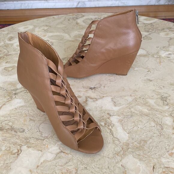 Kelsi Dagger Innis Wedge Leather Boots Booties - Picture 2 of 14